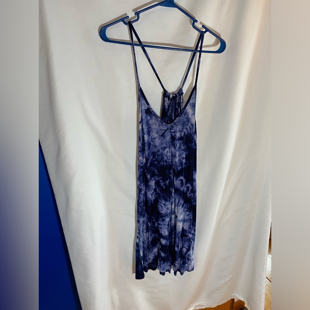 Aviier blue tie-dye cover up dress